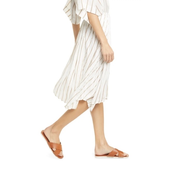 NWT Vince Stripe Asymmetrical Panel Midi Skirt Sz. S - Picture 2 of 2
